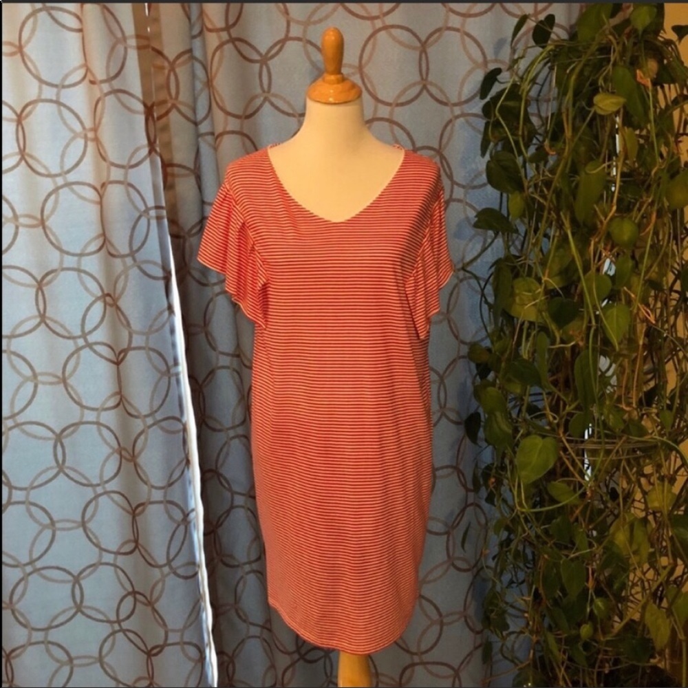 Vineyard Vines Striped Knit Ruffle Sleeve Dress Size XS NWOT